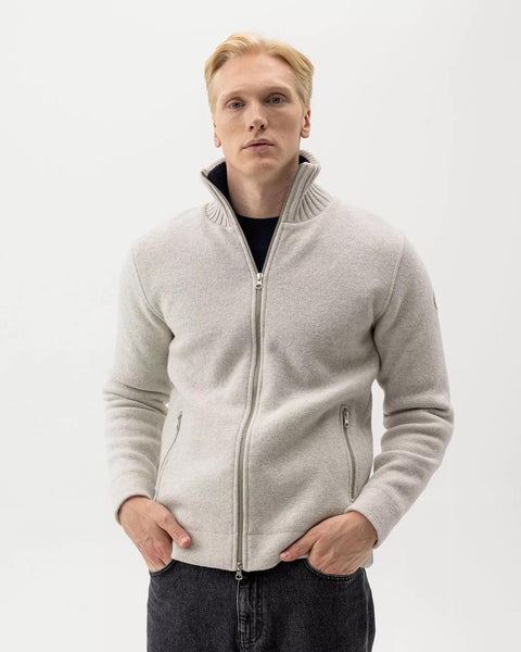 Mans Light Grey Melange a prueba de viento