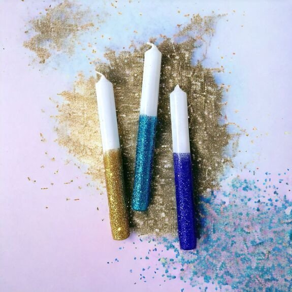 Bougies Dip Dye Glitter Midnight