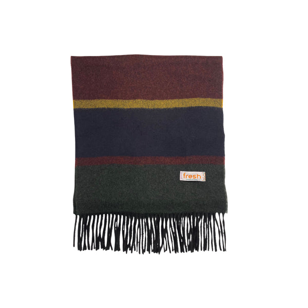 Striped Burgundy Wool Scarf