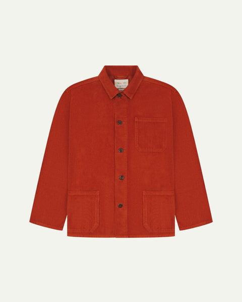 Buttoned Cord Overshirt - Rust