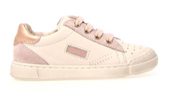 Naturino Faluk Zip Leather Sneaker - Nappa/suede Metallic - Milk Cipria