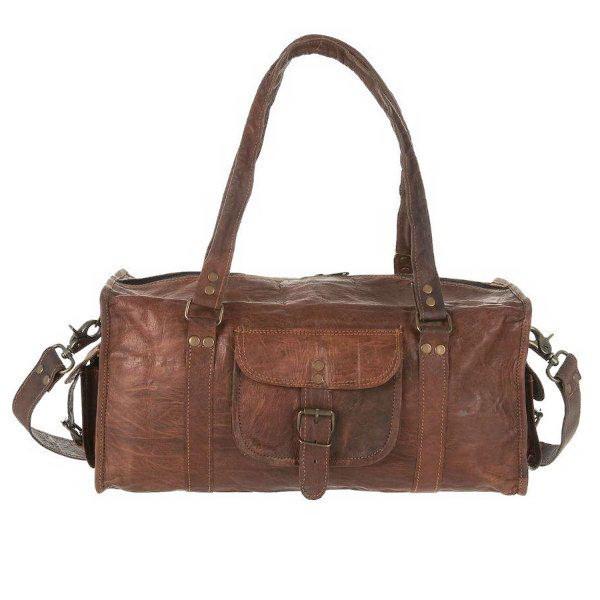 16-Inch Leather Duffel Bag 