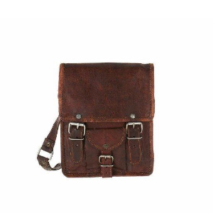 Mini Long Leather Satchel with Front Pocket