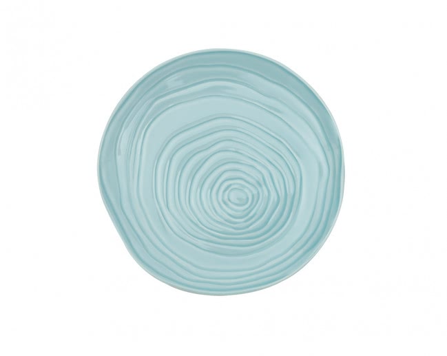 Small Ice Blue Teak Plate