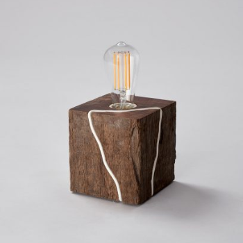 Cape Fox Wooden Block Desk Lamp