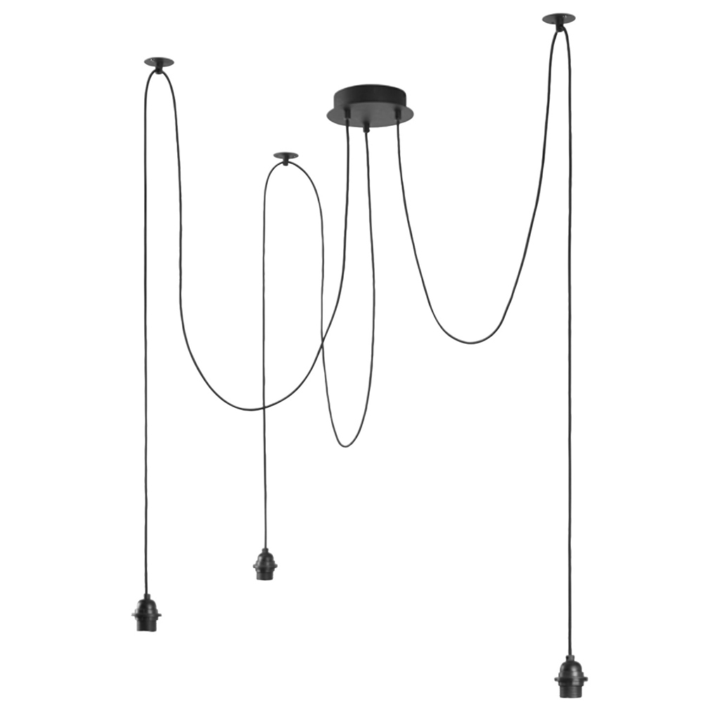 Canopy, black metal pendant lights