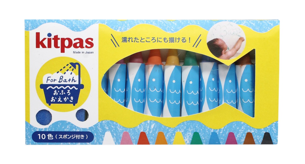 Bath Crayon with 10 Colours with Sponge