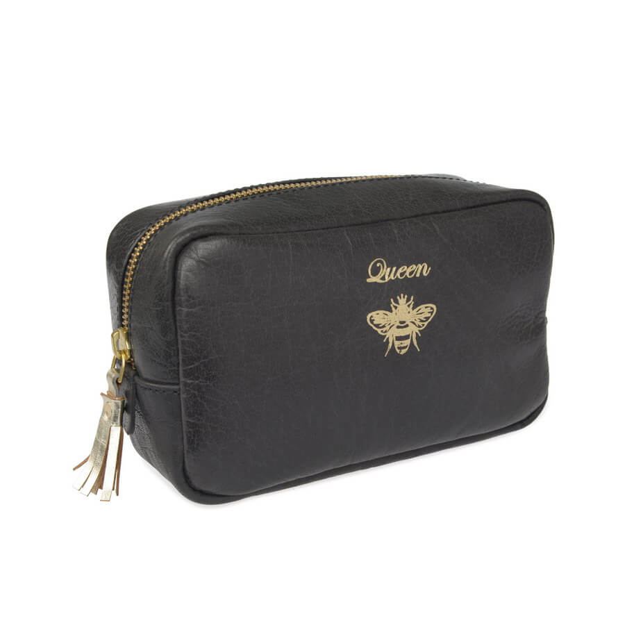 Leather Queen Bee Tassel Make Up Bag