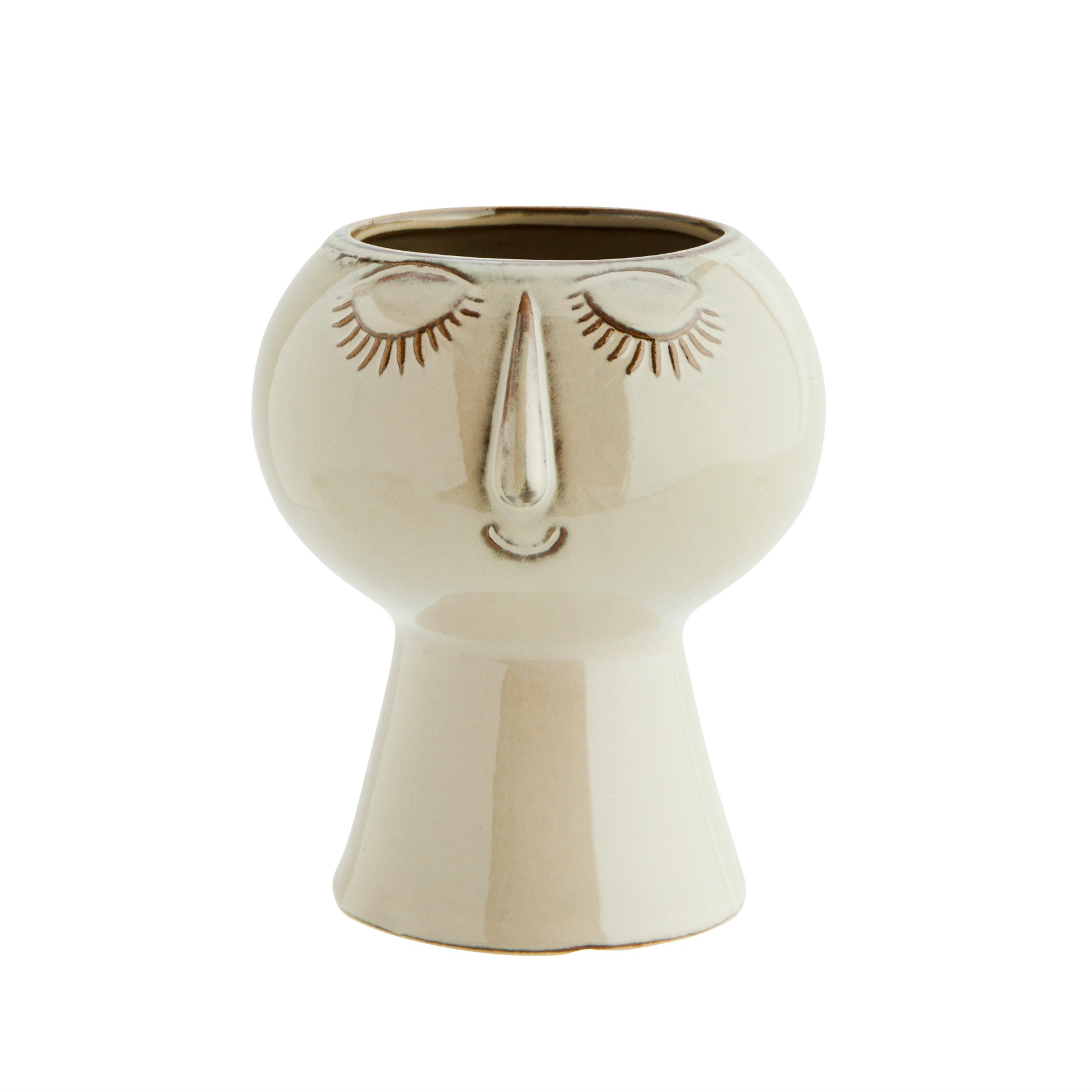 Large Ceramic Pot with a Face Imprint