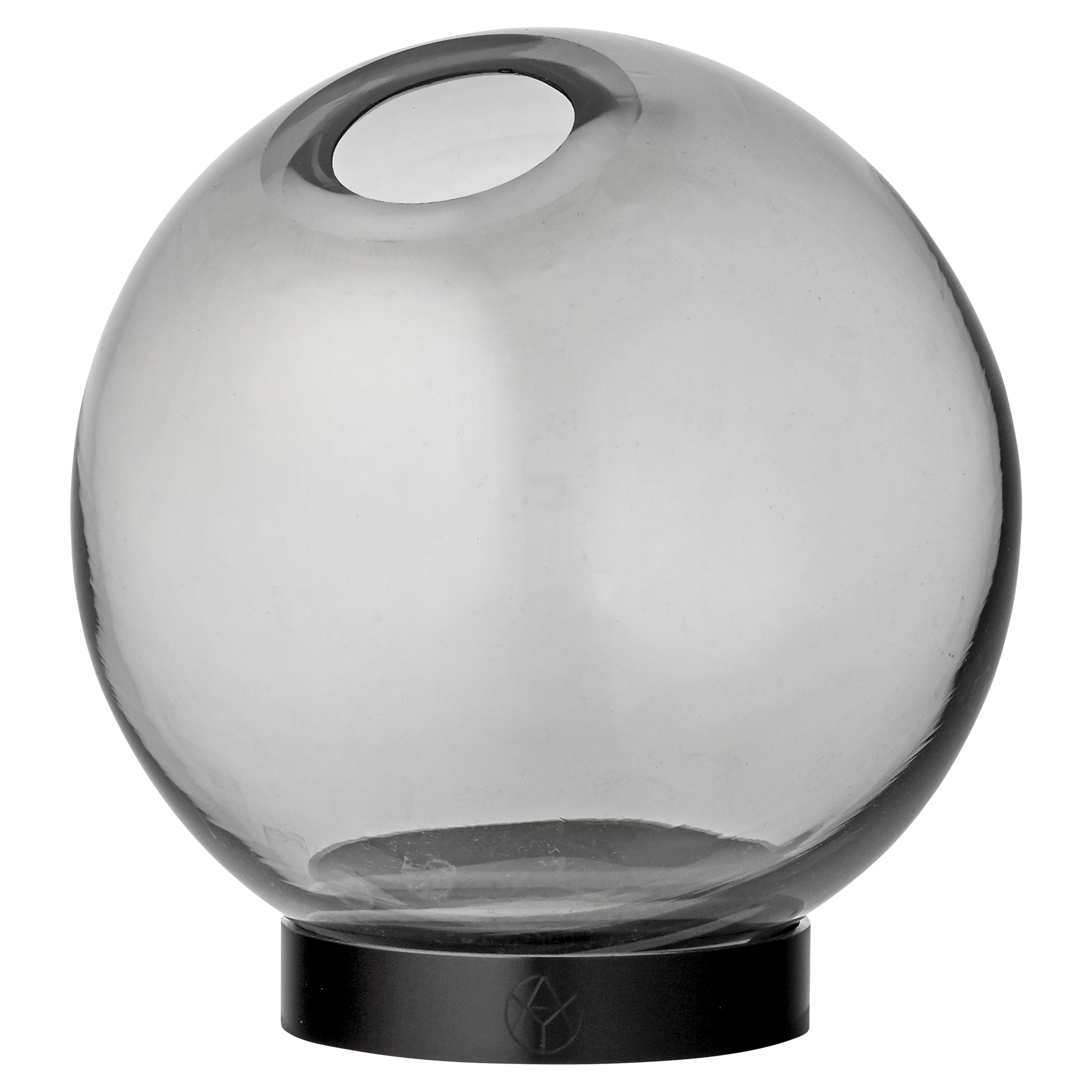 GLOBE vase w. stand Black/ Black Medium