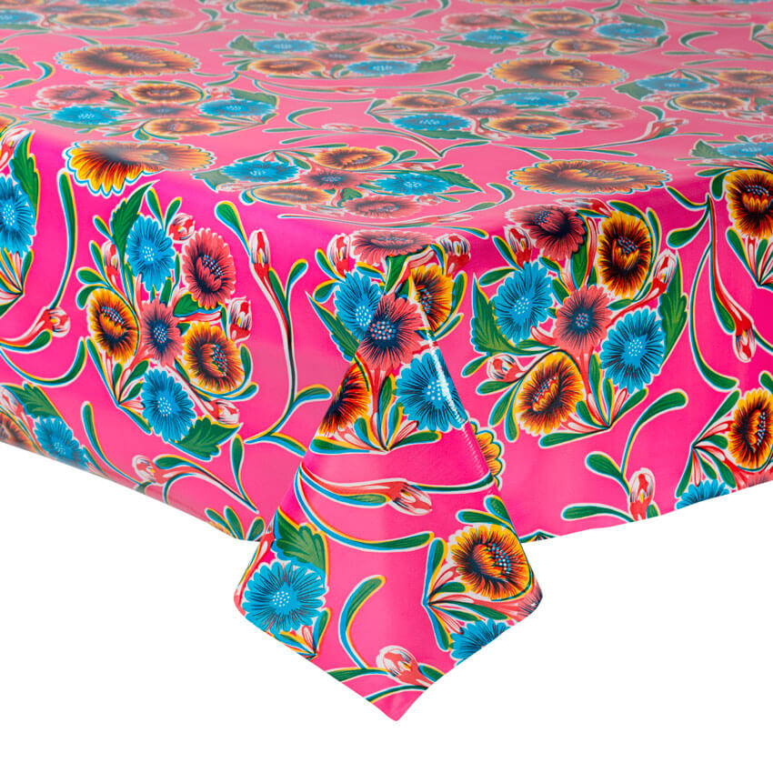 Pink Sweet Flower Oilcloth by half meters