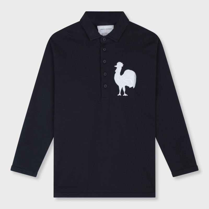 Black White Embroderie Polo T Shirt