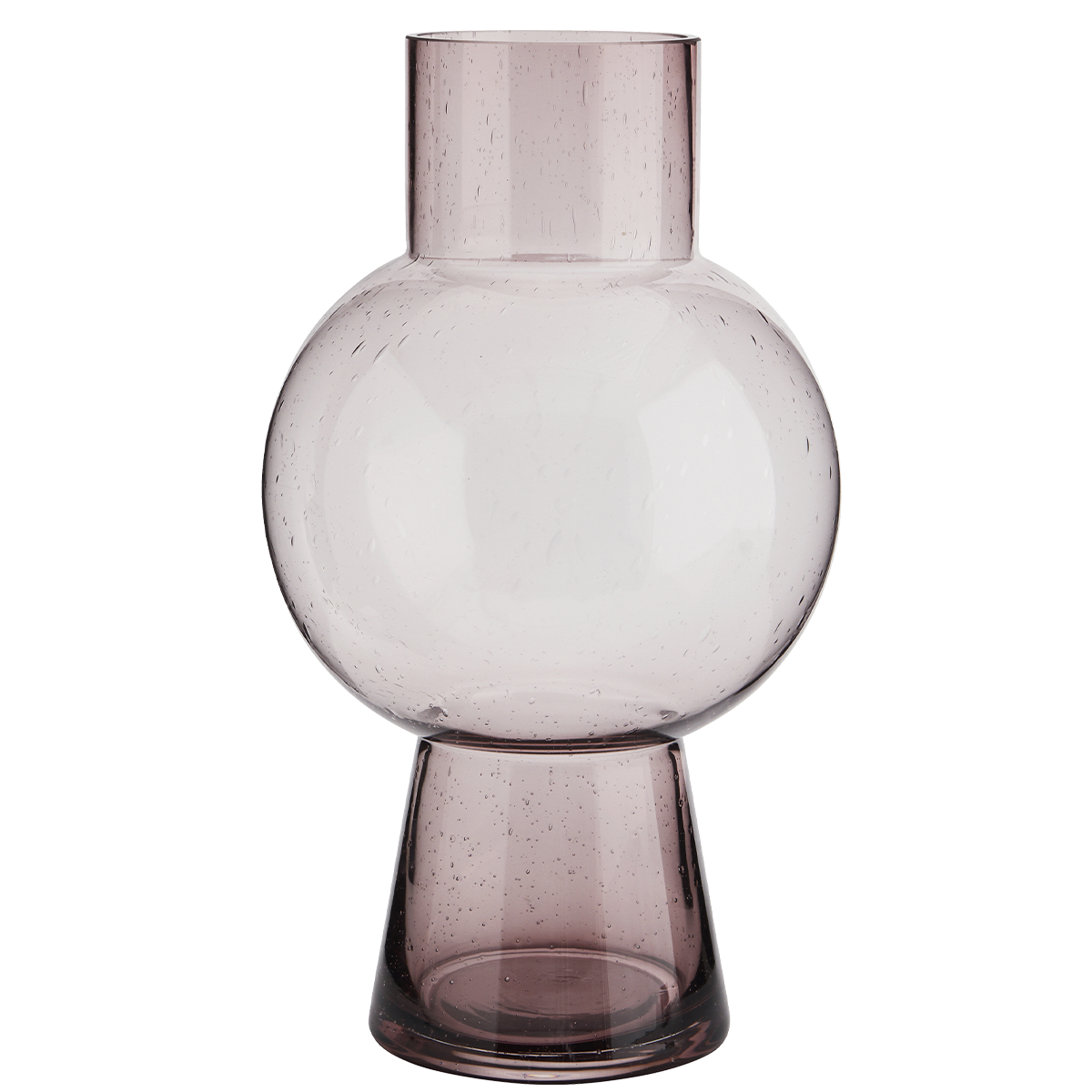 Light Purple Glass Vase with Bubbles