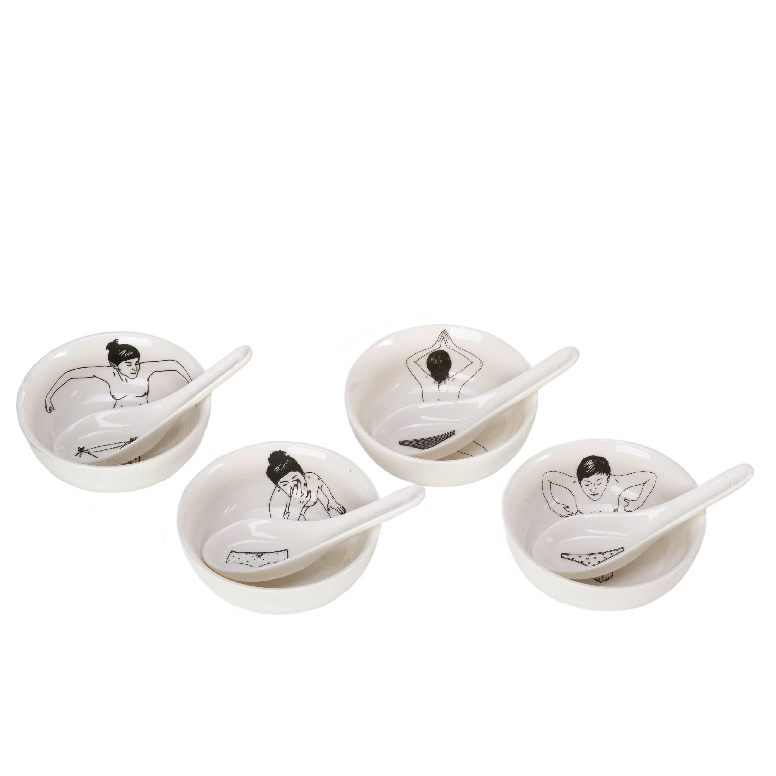 Schalen Set Undressed Mit Loffeln 4 Er Set