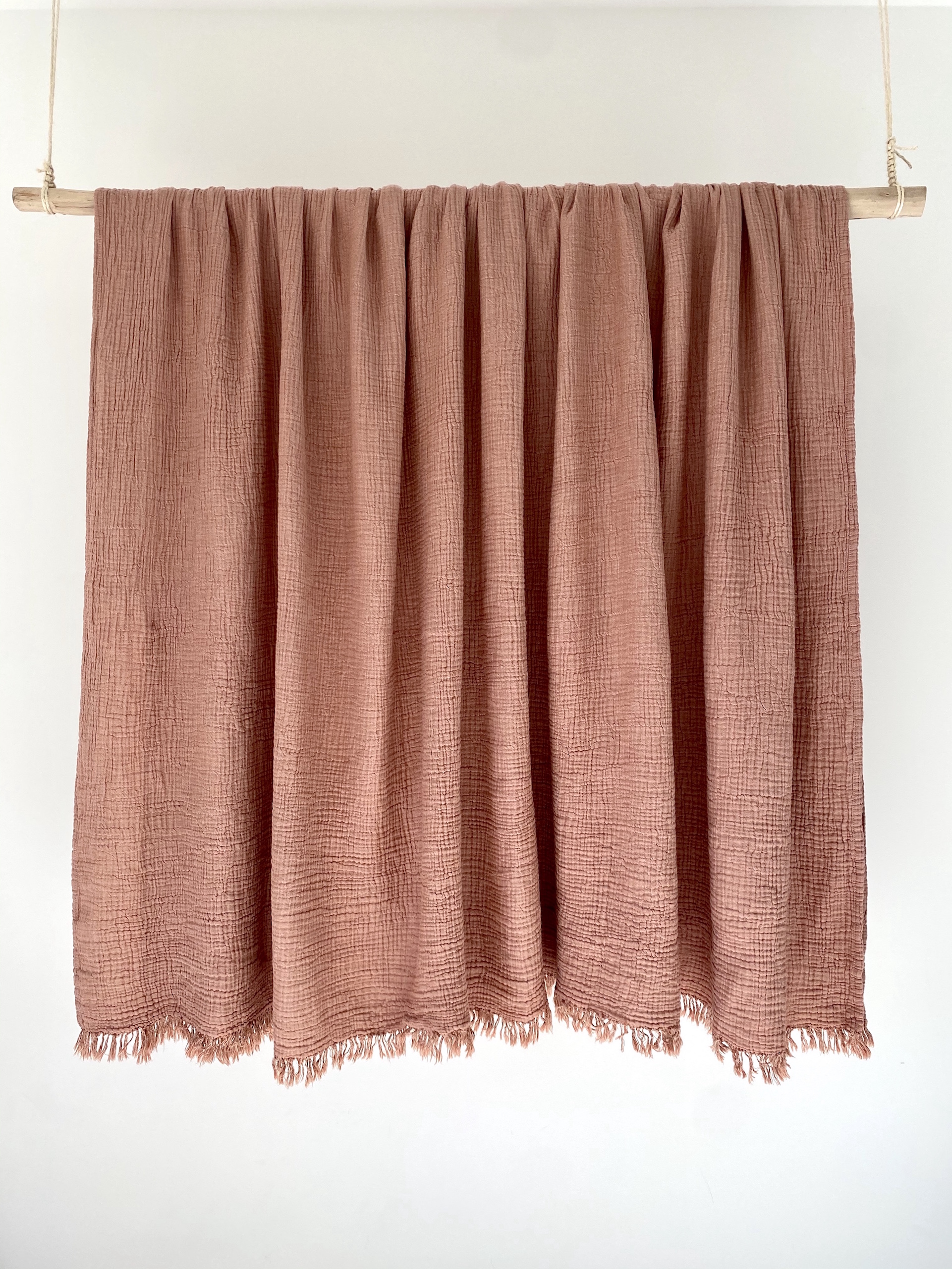 Large Terracotta Cotton Textile 240 x 190 cm