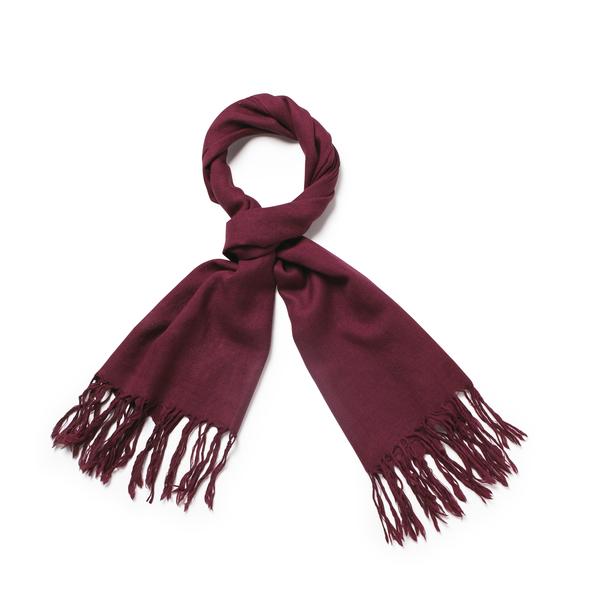 Burgendy Handloomed 100% Fine Pashmina Wool Scarf