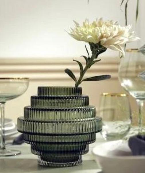 Art Deco Tiered Glass Vase