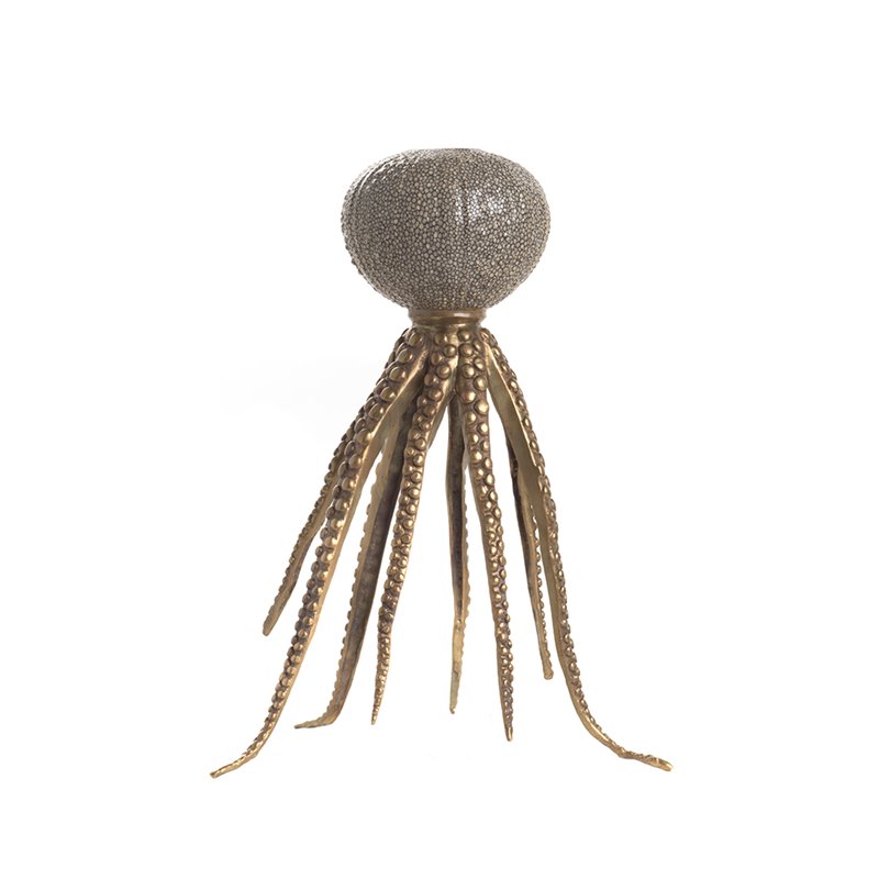 Octopus Candle Holder Shagreen Bronze | Handpainted