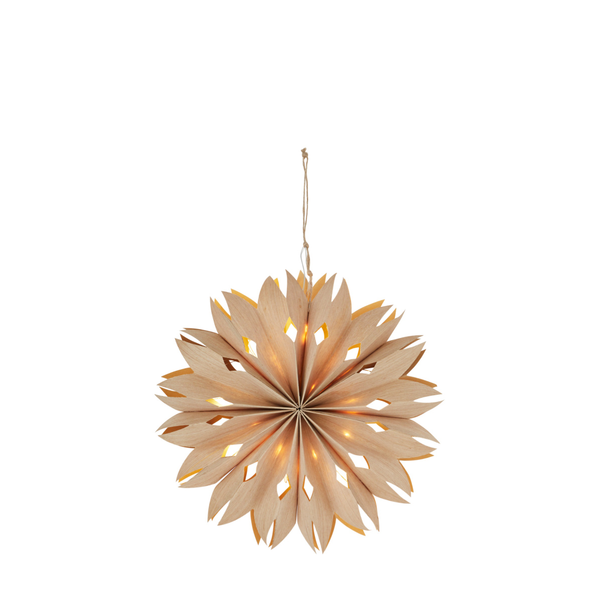 Veneer Paper Star with Lights, Small