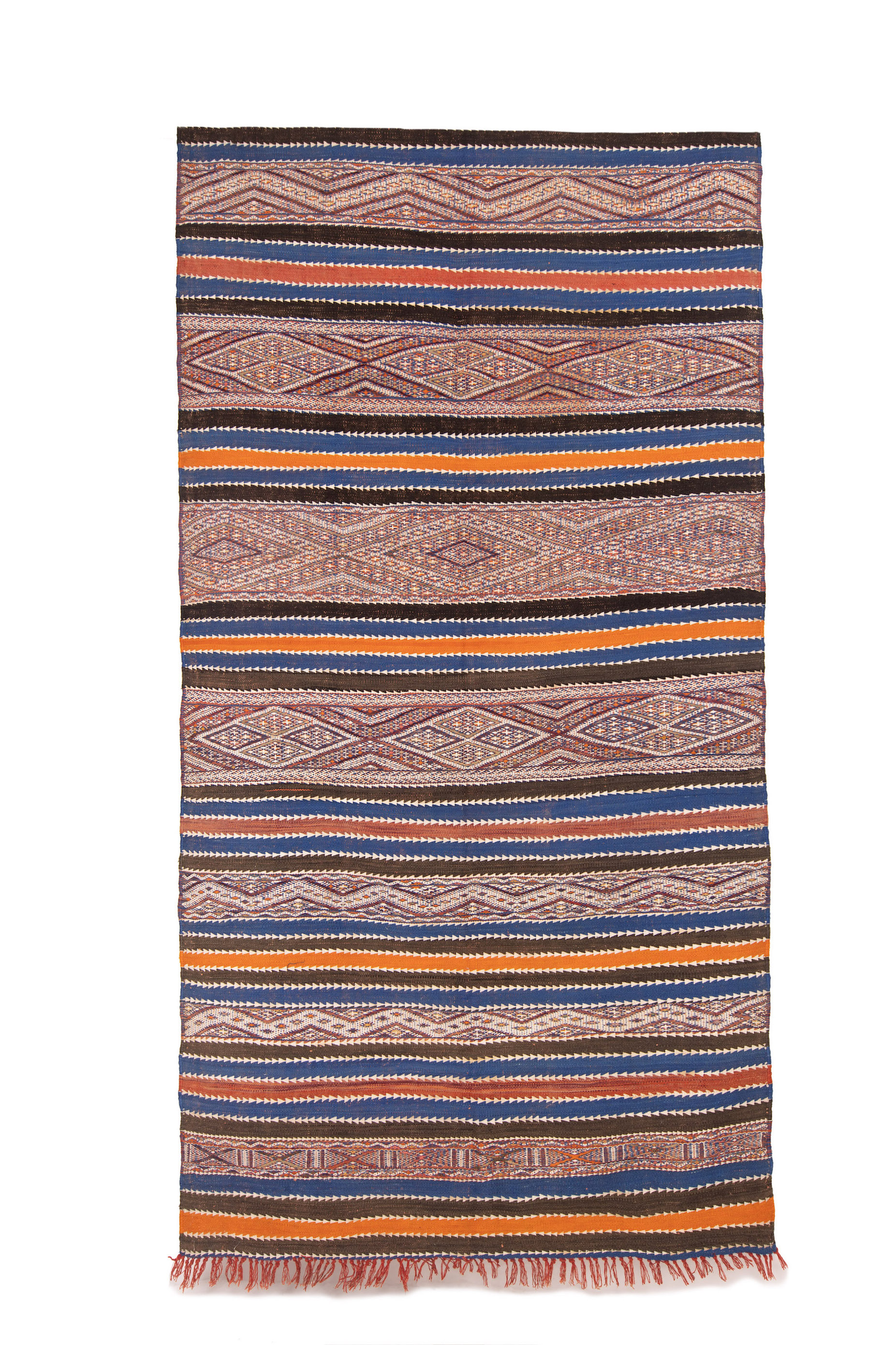 Blue Berber Kilim Vintage 350 x 145 cm (KMA-9)