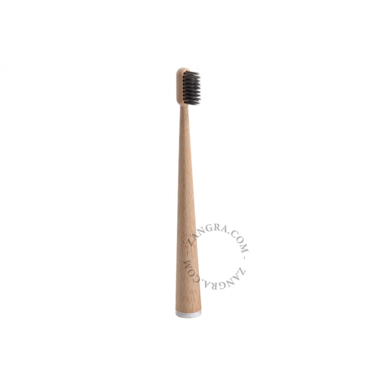Self Standing Bamboo Toothbrush in White Handle