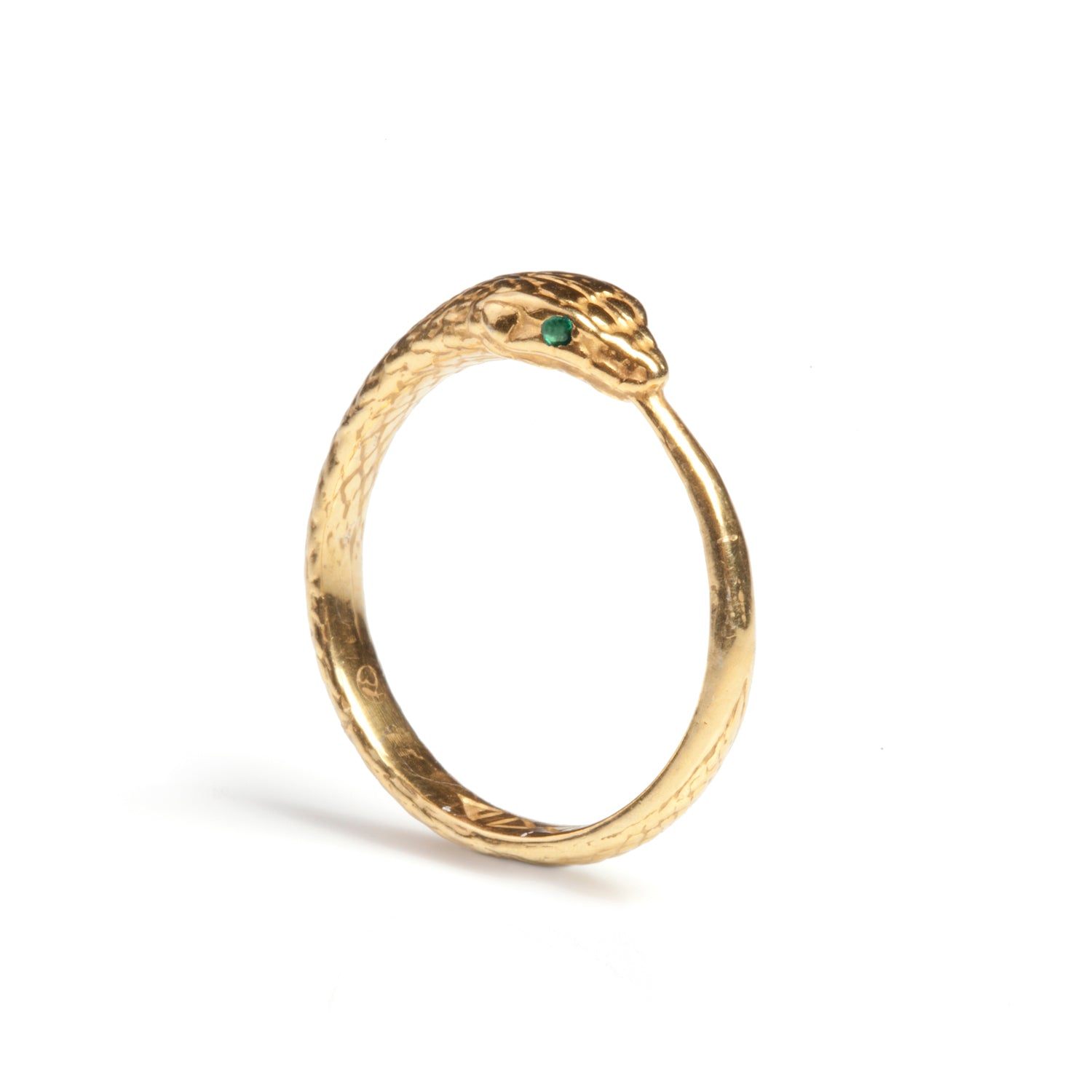 Ouroboros Snake Ring Limited Edition With Emeralds - N / Gold Vermeil