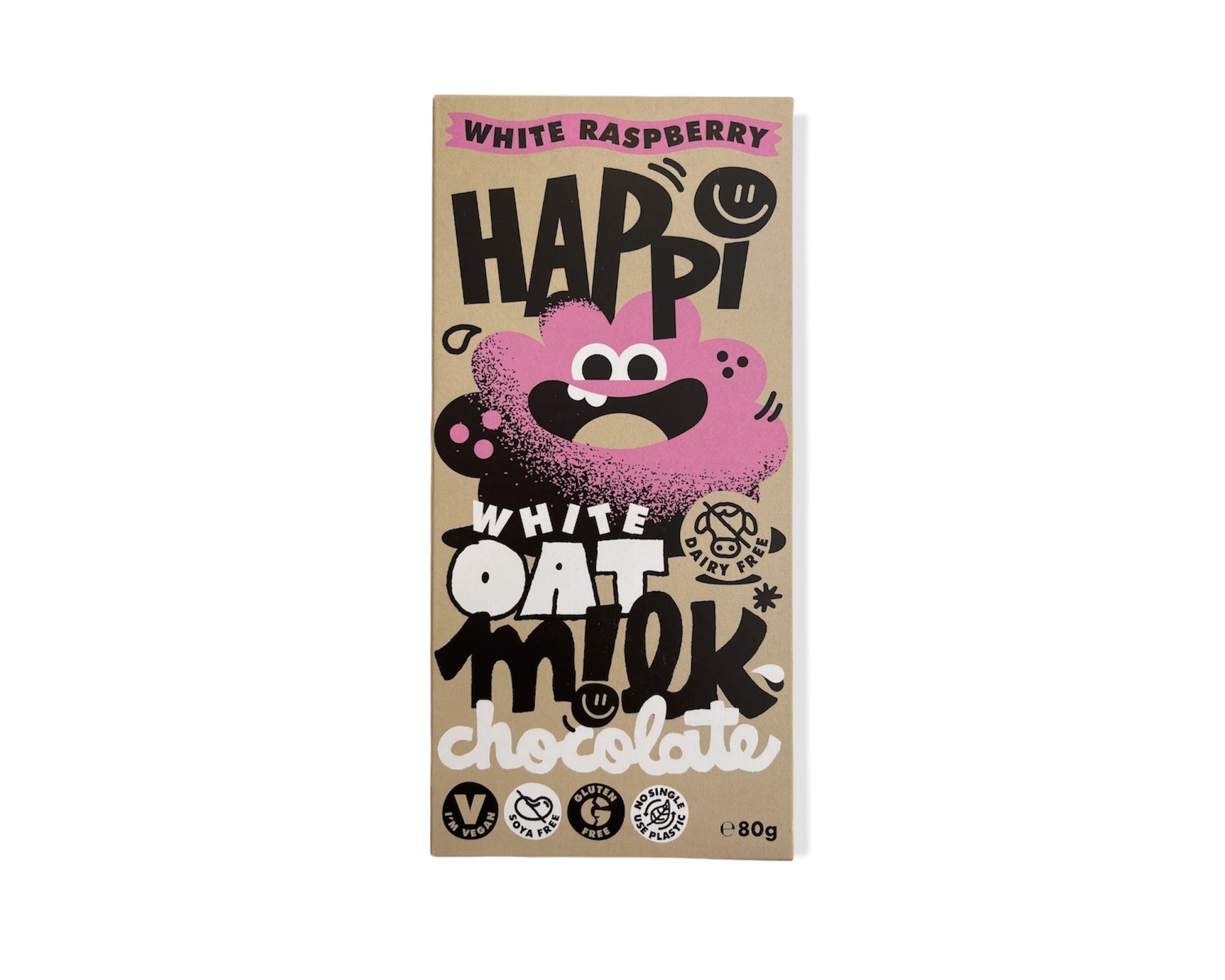 Happi Oat Milk White Chocolate & Raspberry Bar