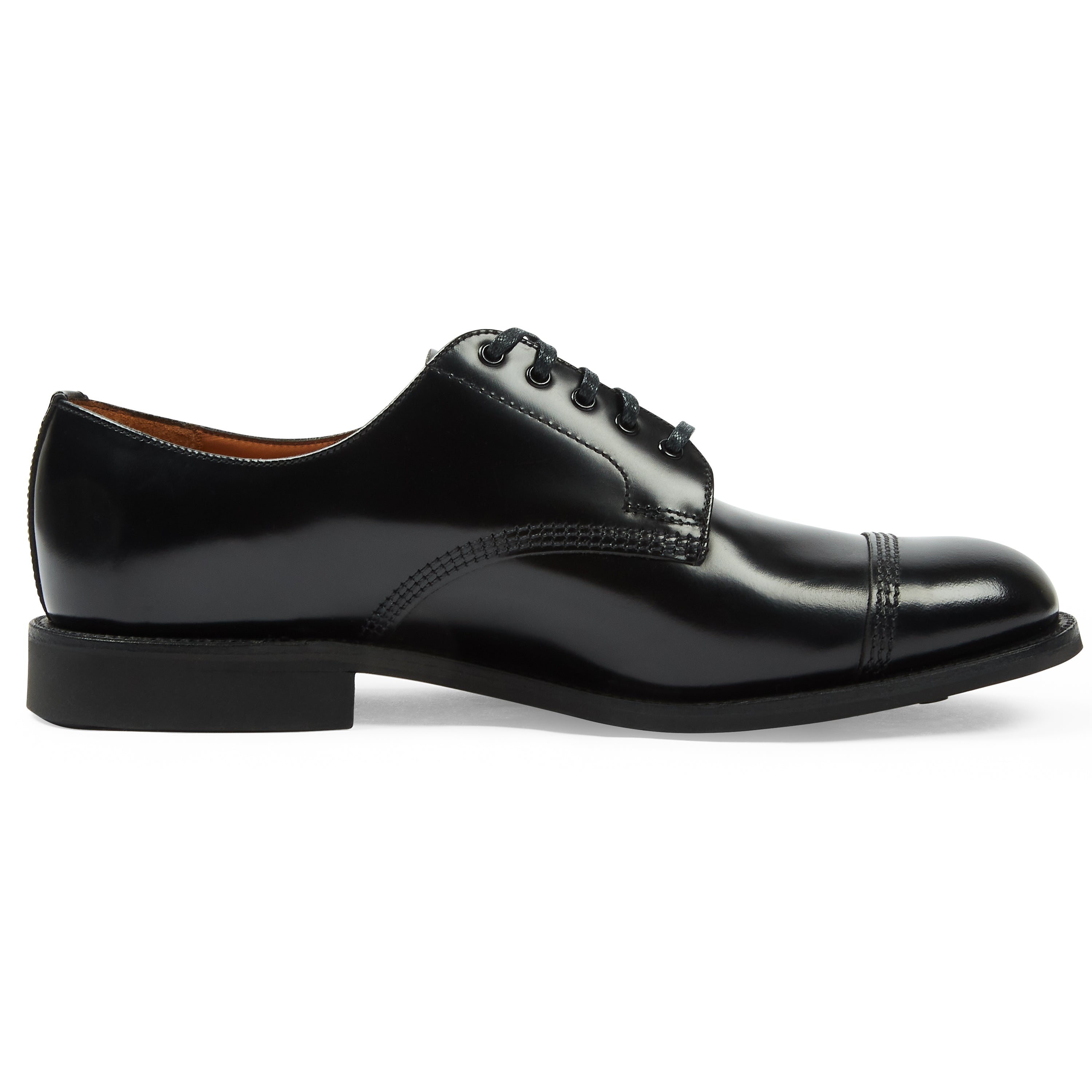 Chaussures de derby en cuir de style militaire noir