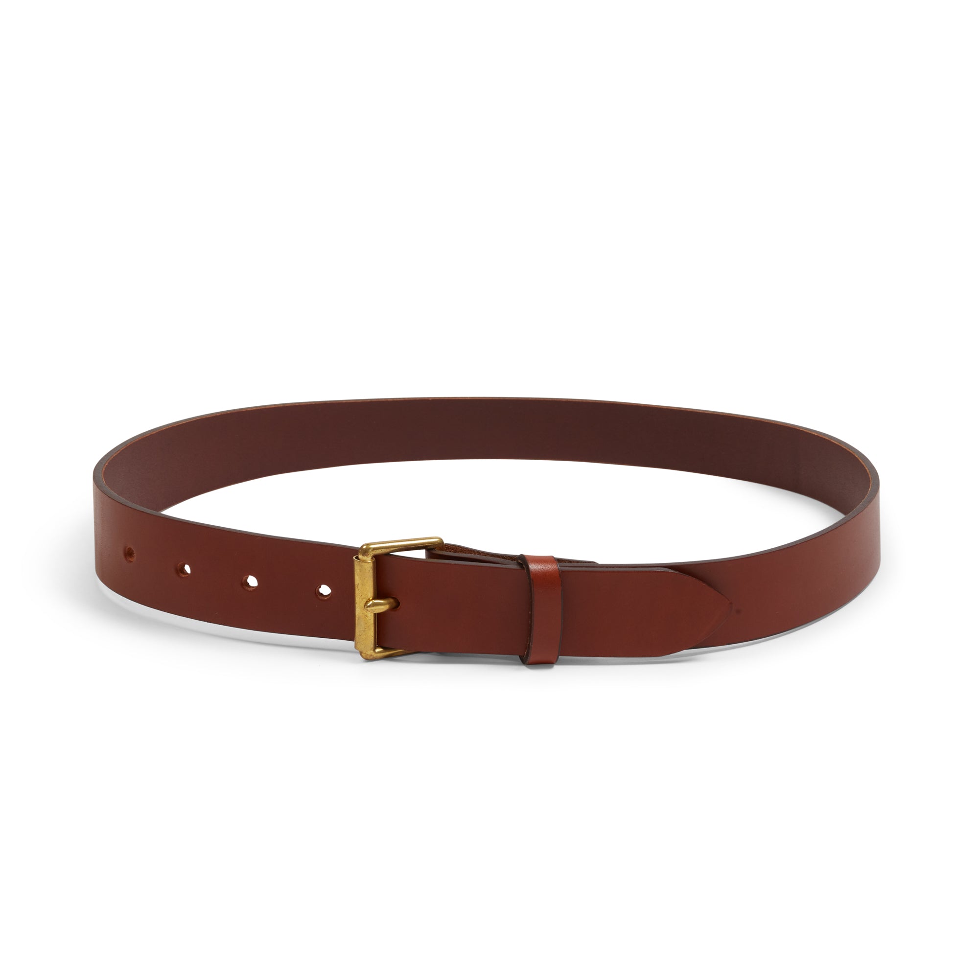 Ceinture en cuir de bride - bronzage