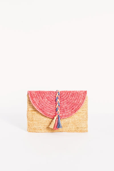 Tassel Clutch – Shell Pink