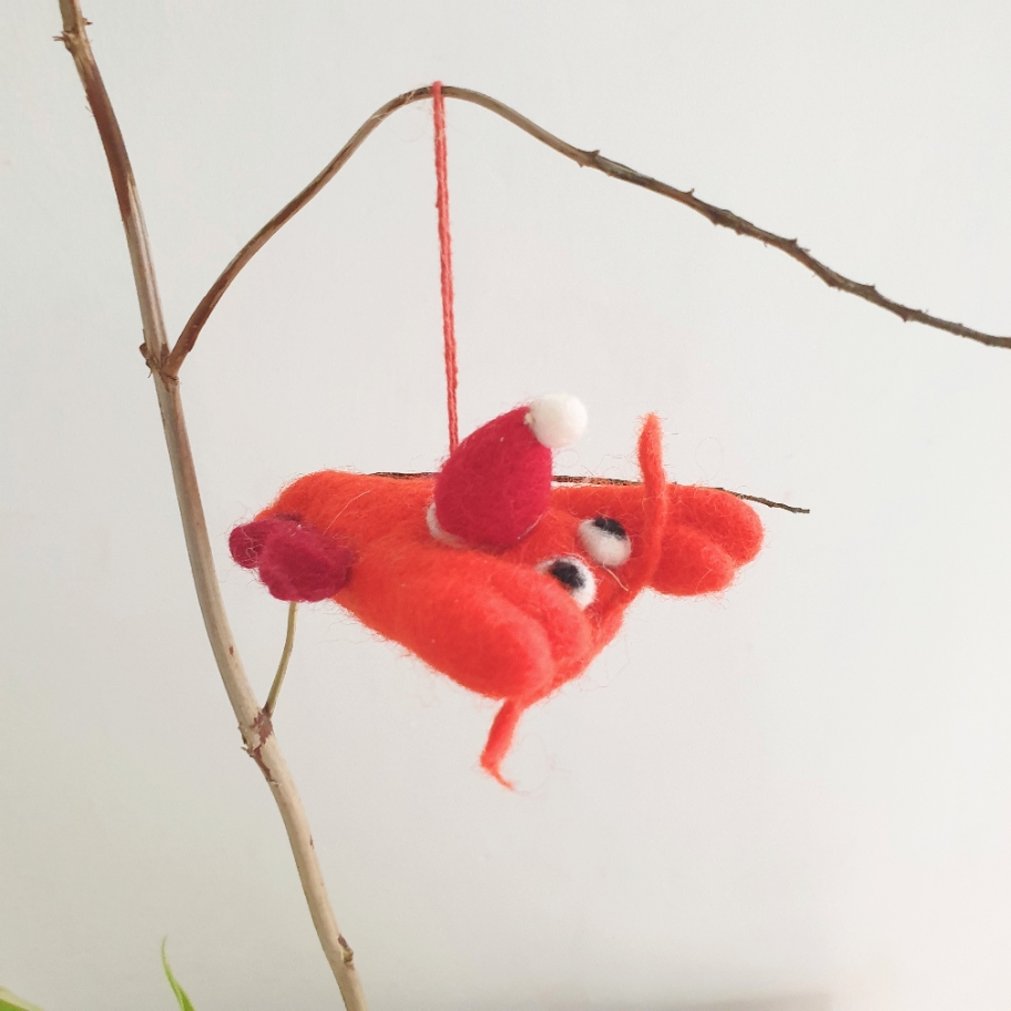 Felt Lobster Christmas Decoration