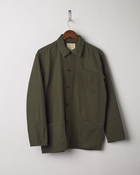 Men's Organic Buttoned Overshirt - Vine Green