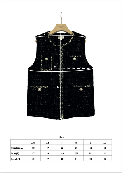 JOVONNA Malak Tweed Vest Jacket
