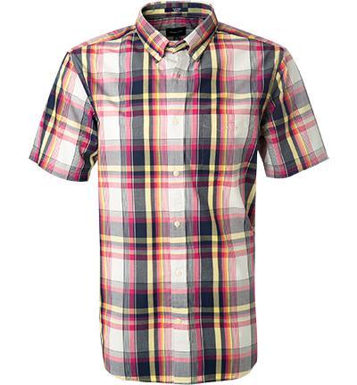 Caberet Pink and Indigo Check Regular Fit Short Sleeves Shirt