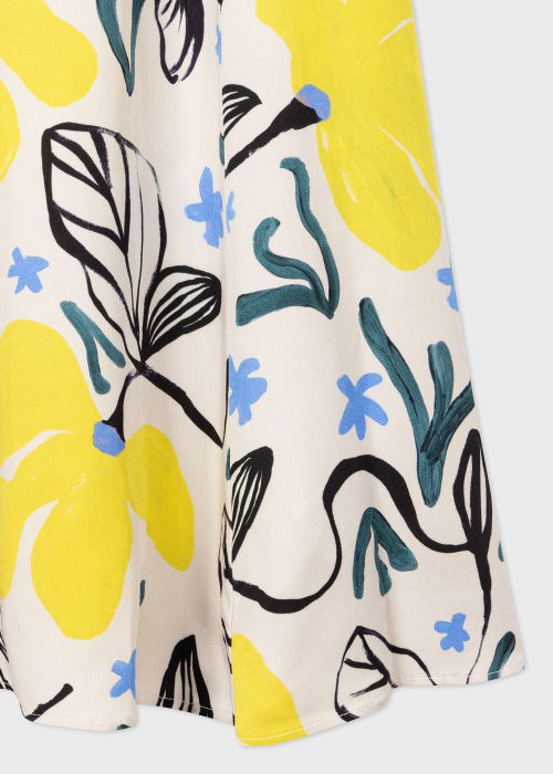 Paul Smith Yellow Printed Sleeveless Midi Dress