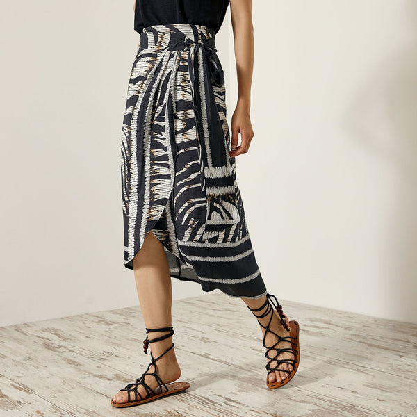 Erica Wrap Skirt In Ethnic Print