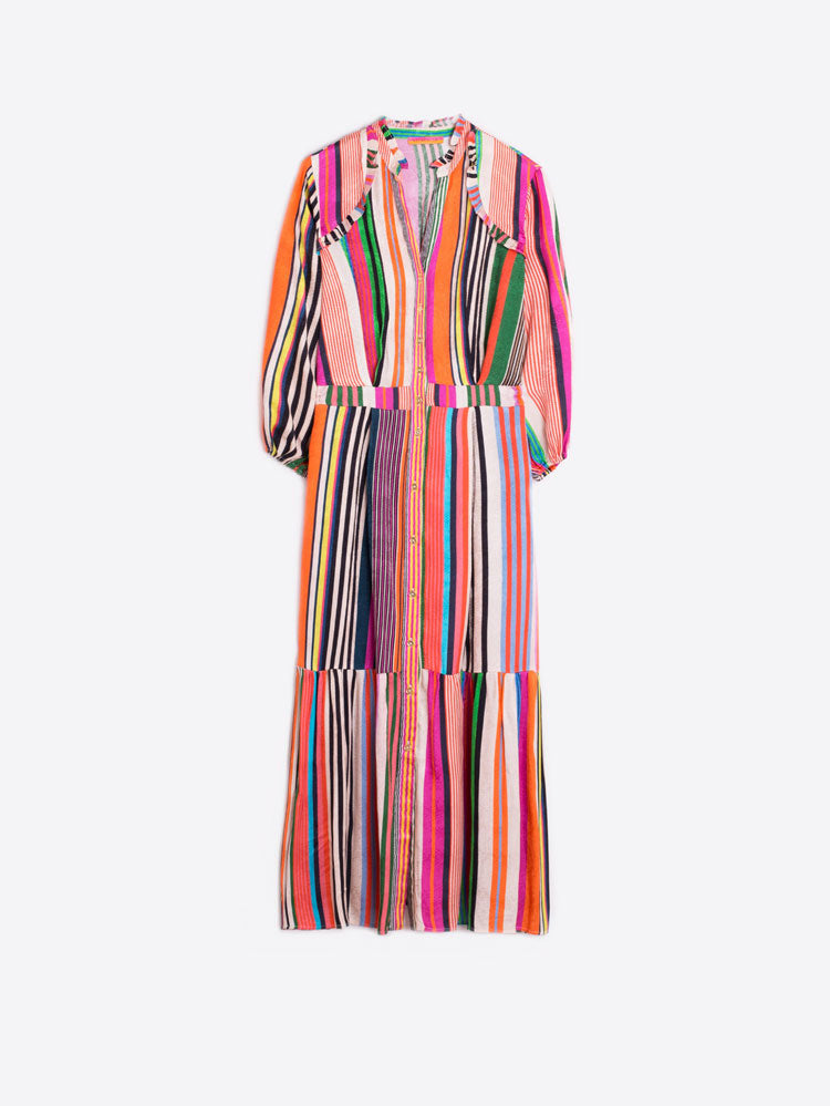 Brielle Robe Stripes Jacquard Print