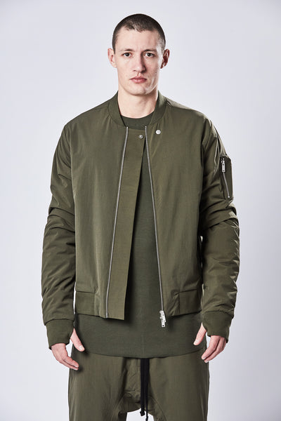 M Sj 603 Nylon Bomber Jacket Green