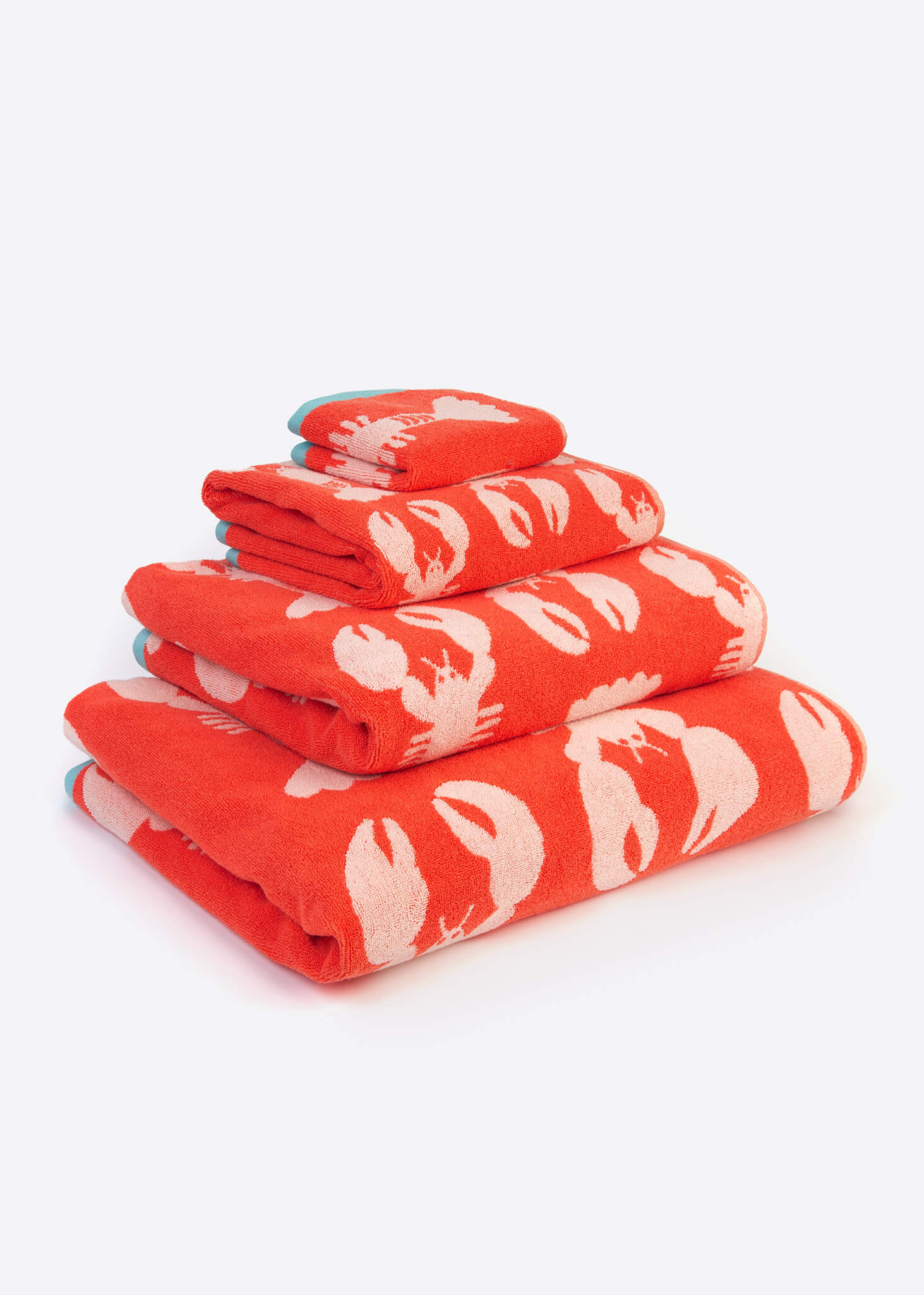 Lobster Printed Organic Cotton Bath Mat