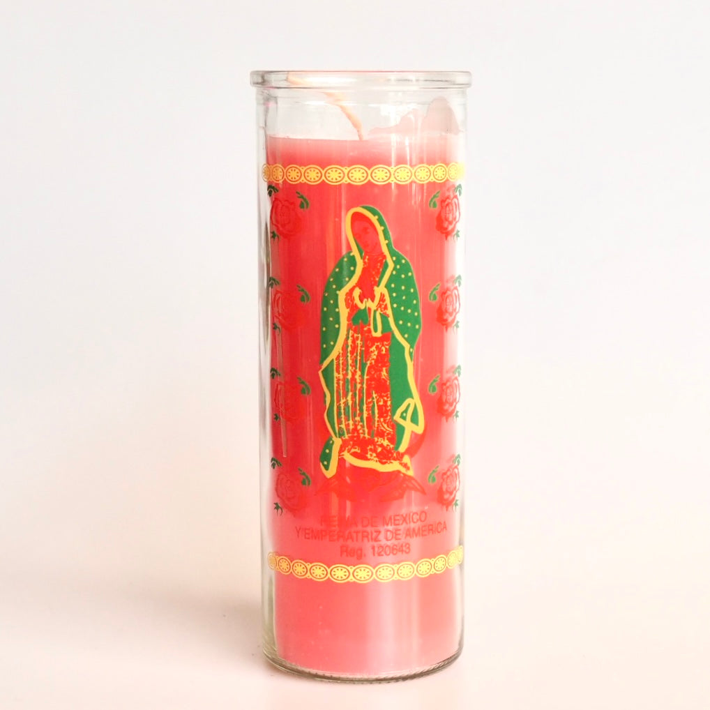 Pink Reina De Mexico Ritual Prayer Candle