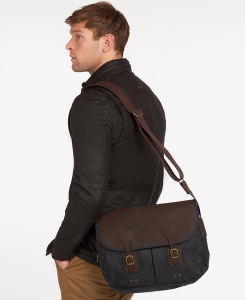 Navy Wachs Leder Tarras -Tasche