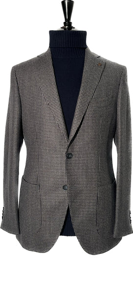 - Valter 2 Button Slim Fit Jacket In Dark Blue And Coffee 10aw23409-98