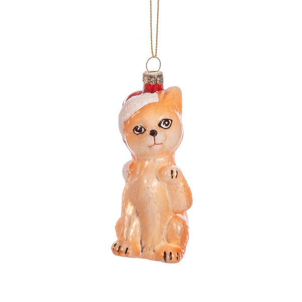 Kitten with Hat Shaped Bauble
