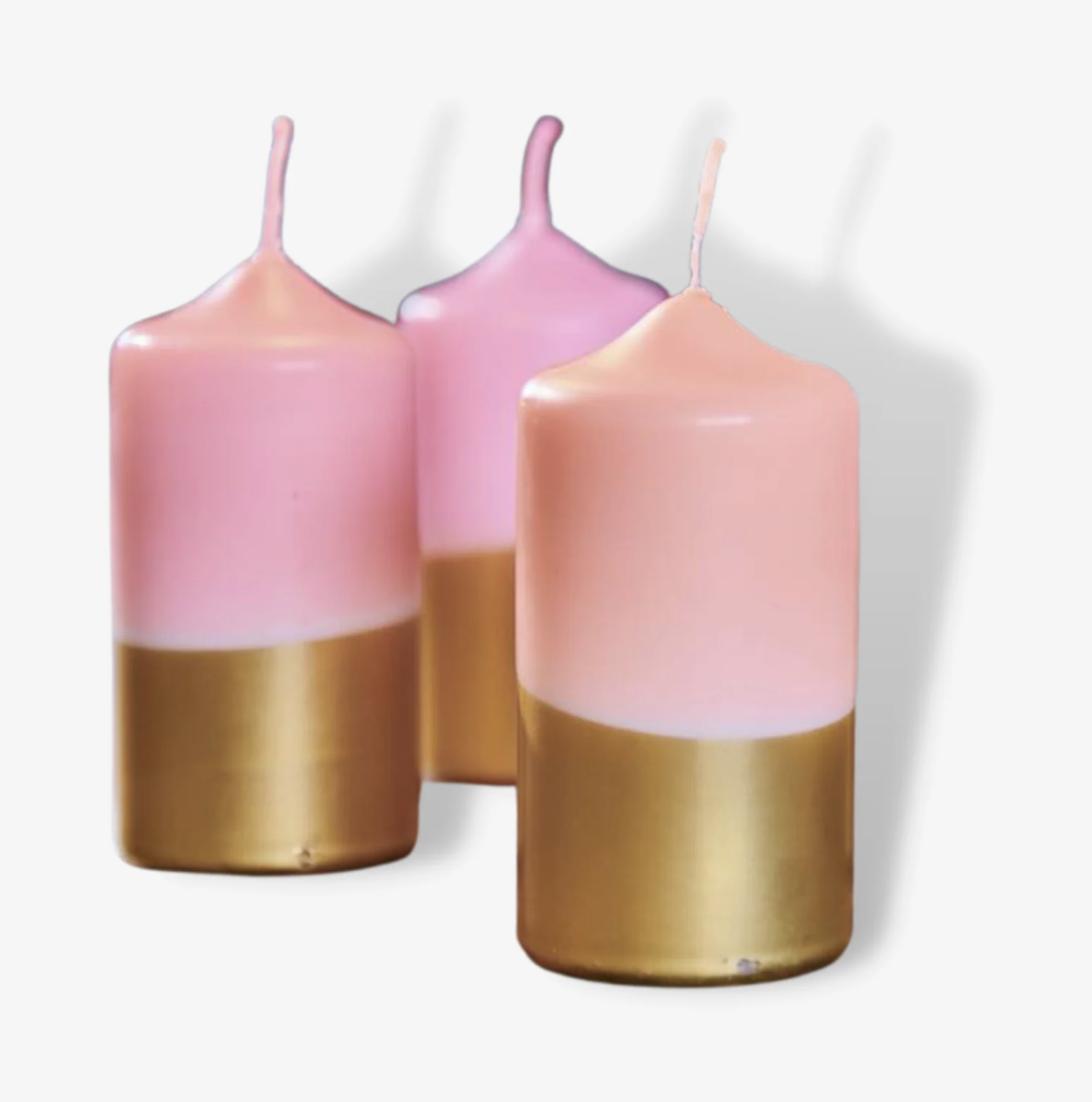 Pink And Gold Pillar Candle