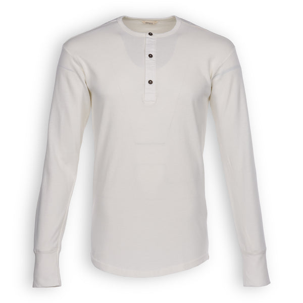 1927 Henley manga larga - ECRU