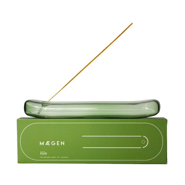 Incense Holder Glass Lilo Green
