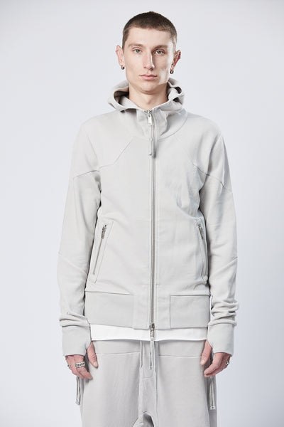 M Sj 632 Slim Fit Hooded Zip-up Jacket Silver
