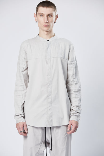 M h 147 camisa de lino de nylon plateado