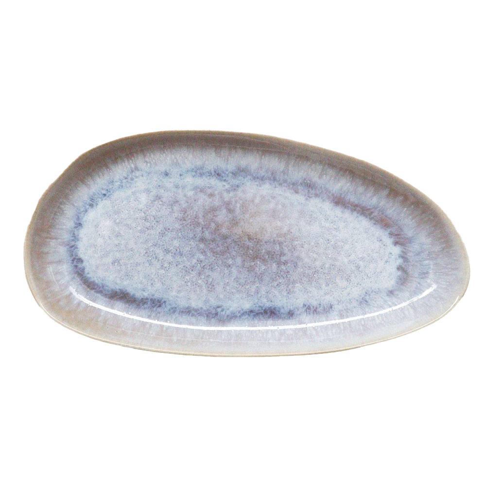 Blue Glazed Oval Plate