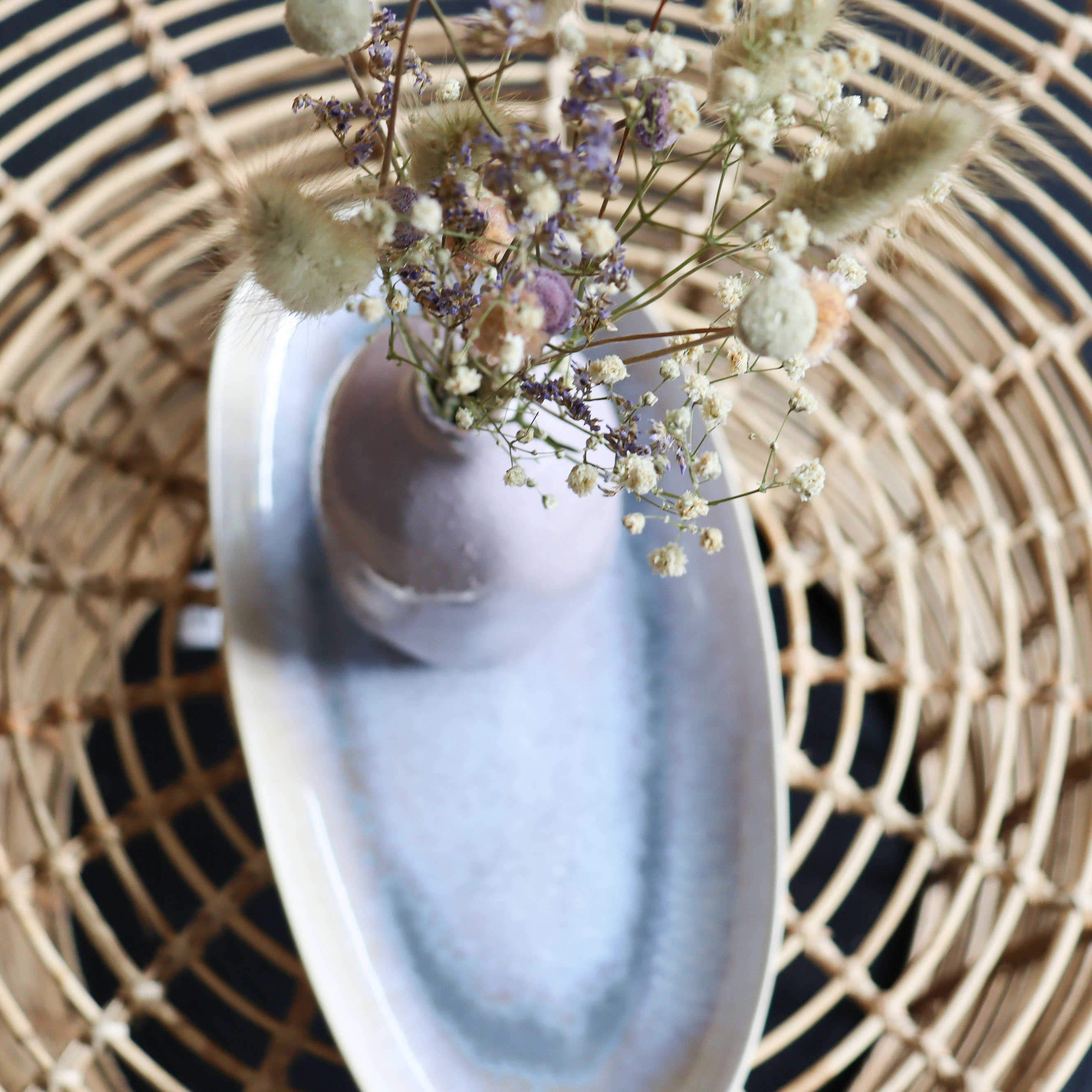 mill living Blue Glazed Oval Plate